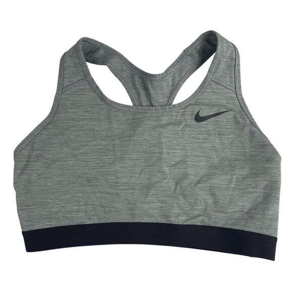 Nike Other - Nike Dri-Fit Women's Sports Bra Size XL Gray Black Swoosh Pullover Racerback